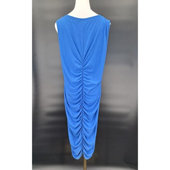 Torrid Blue Dress 2X Ruched Jersey Knit Shirtdress Sleeveless 2 Plus Size - Picture 5 of 8